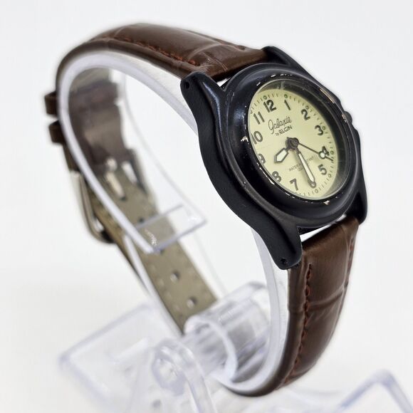 Galaxie By Elgin Women's Watch 26MM Cream Dial New Brown‎ Leather Bands Battery - Picture 4 of 12